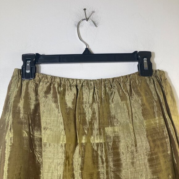 Womens Homefrocks Iridescent Silk Lagenlook Layered Maxi Skirt Green M - Picture 3 of 12